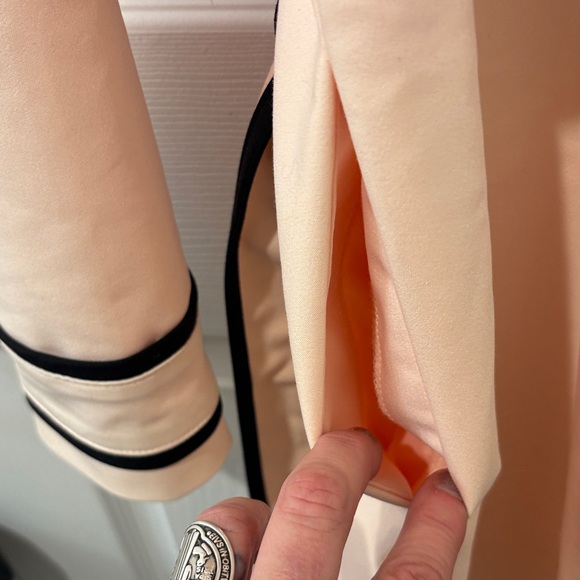 Elle Pink Double-Breasted Coat with Black Trim - Picture 6 of 17